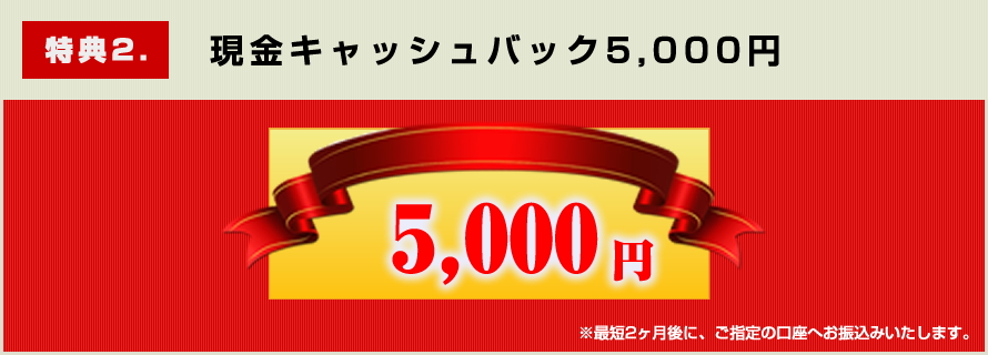 現金キャッシュバック